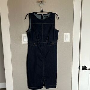 Ann Taylor sleeveless denim sheath dress